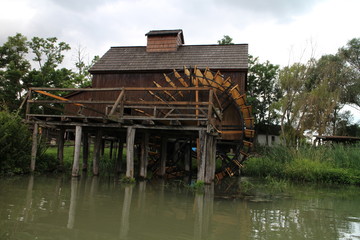 Water mill in Jelka, on Little Danube river, Slovakia