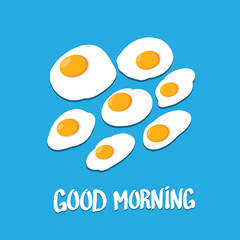 Fried Egg vector . good morning concept.