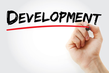 Hand writing Development with marker, concept background