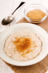 boiled with water irish oatmeal and brown sugar
