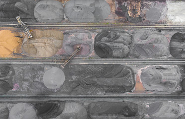 The surface mine storage place, mining minerals and brown coal i