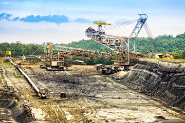Open ground coal mine in Gorj county Romania
