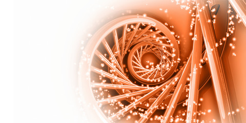 DNA Helix, Orange Background