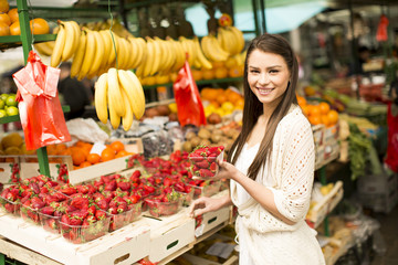 Young woman on the market