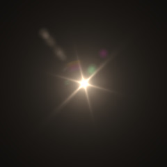 Lens Flare yellow star shine
