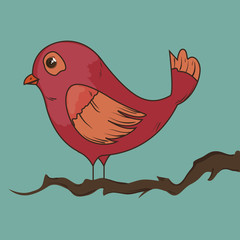 cute ornamental bird icon vector illustration design