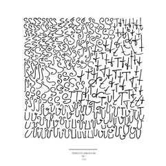 Large vector set of hand drawn with black liner letters, isolated on white background. Part 7 includes letter U, letter T and letter S. Collection of freehand letters in different shapes and styles.