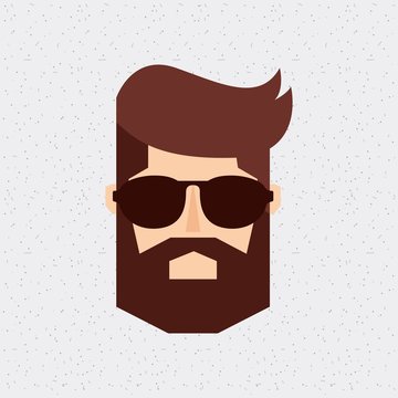 head man hipster style isolated icon