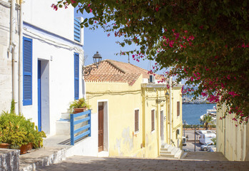 House blue & white with bougainvillea - Carloforte - Isola di San Pietro - Sardinia