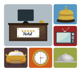 best hotel set services icons vector illustration design