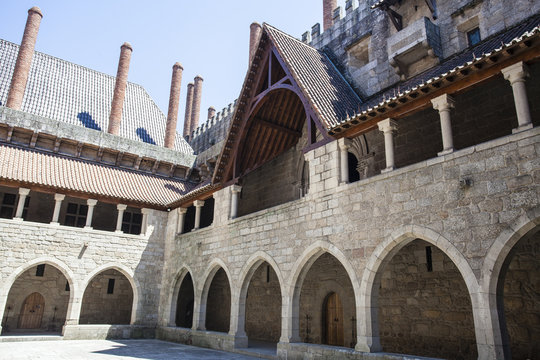 Courtyard of the palace in Guimaraes - North Portugal