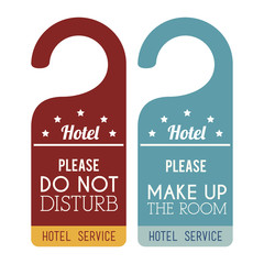 hotel service tags hanging vector illustration design - obrazy, fototapety, plakaty