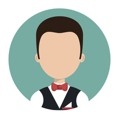waiter hotel service isolated vector illustration design