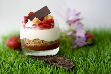 strawberries panacotta