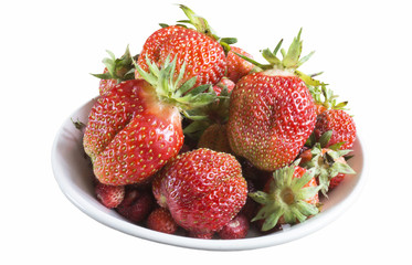 Red strawberries on table