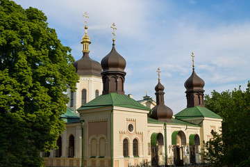Fototapeta na wymiar Holy Trinity Monastery of St. Jonas of the 19th century in Kiev