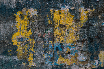 Close up shot of old vintage painted wall
