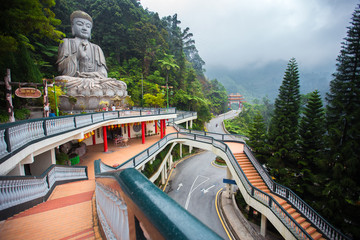 Large stone Buddha statue at Chin Swee Caves Temple in Genting Highlands, Pahang, Malaysia - 119222989