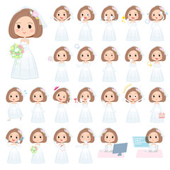 Bob hair Wedding dress women