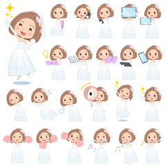 Bob hair Wedding dress women 2