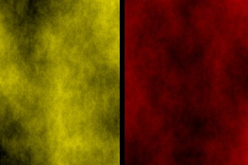 Illustration of red and yellow divided smoky background