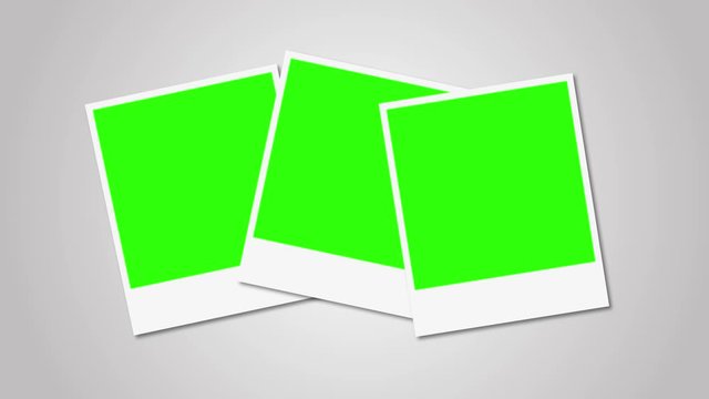 Polaroids frames with green screen for your photo 4K 3840x2160