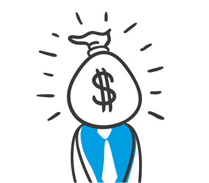 Stick Figure Series Blue / Money Dollar