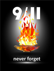 Patriot day vector poster. September 11.