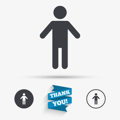 Human male sign icon. Person symbol.