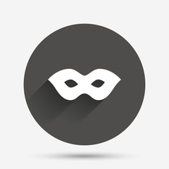 Mask sign icon. Anonymous spy access symbol.