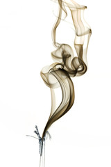 Abstract composition with smoke shapes