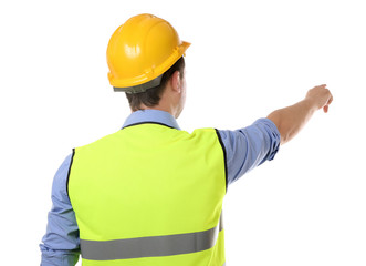 Construction worker, isolated on white