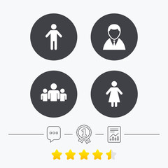 Businessman person icon. Group of people symbol.