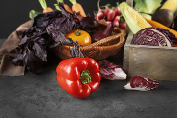 Fresh vegetables on table