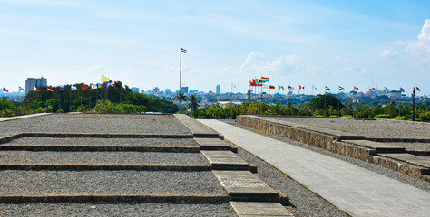 Panoramic view of Santo Domingo city from Christopher Columbus Lighthouse. Santo Domingo, Dominican...