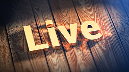 Word Live on wood planks