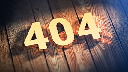 Digits 404 on wood planks