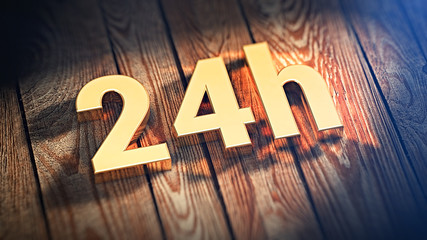 Digits 24h on wood planks