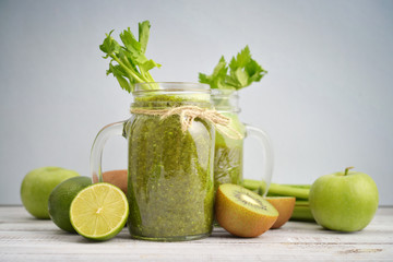 Green smoothie with celery