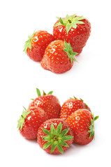 Pile of few strawberries isolated