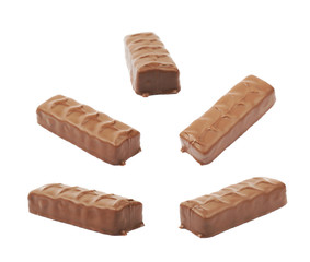 Caramel chocolate bar isolated