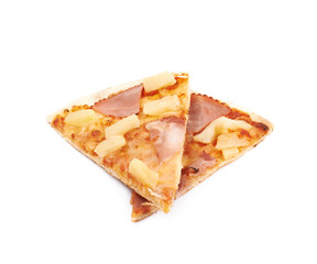 Hawaiian pizza composition isolated