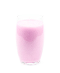 Glass filled with smoothie isolated