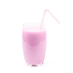 Glass filled with smoothie isolated