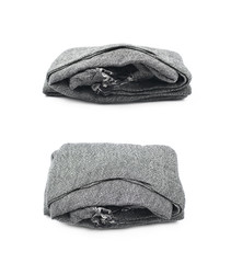 Folded gray scarf isolated