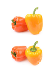 Two peppers isolated