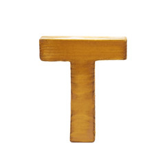 Single sawn wooden letter isolated