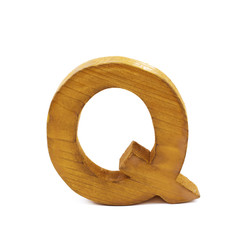 Single sawn wooden letter isolated