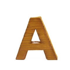 Single sawn wooden letter isolated