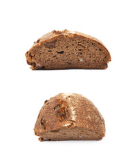 Half of a bread loaf isolated